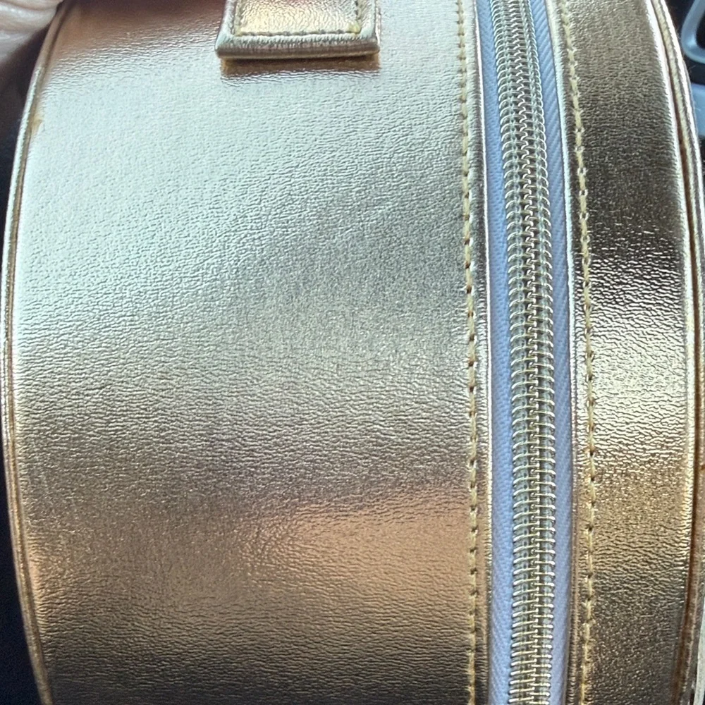 Marc Jacobs Gold and White Floral Round Bag
